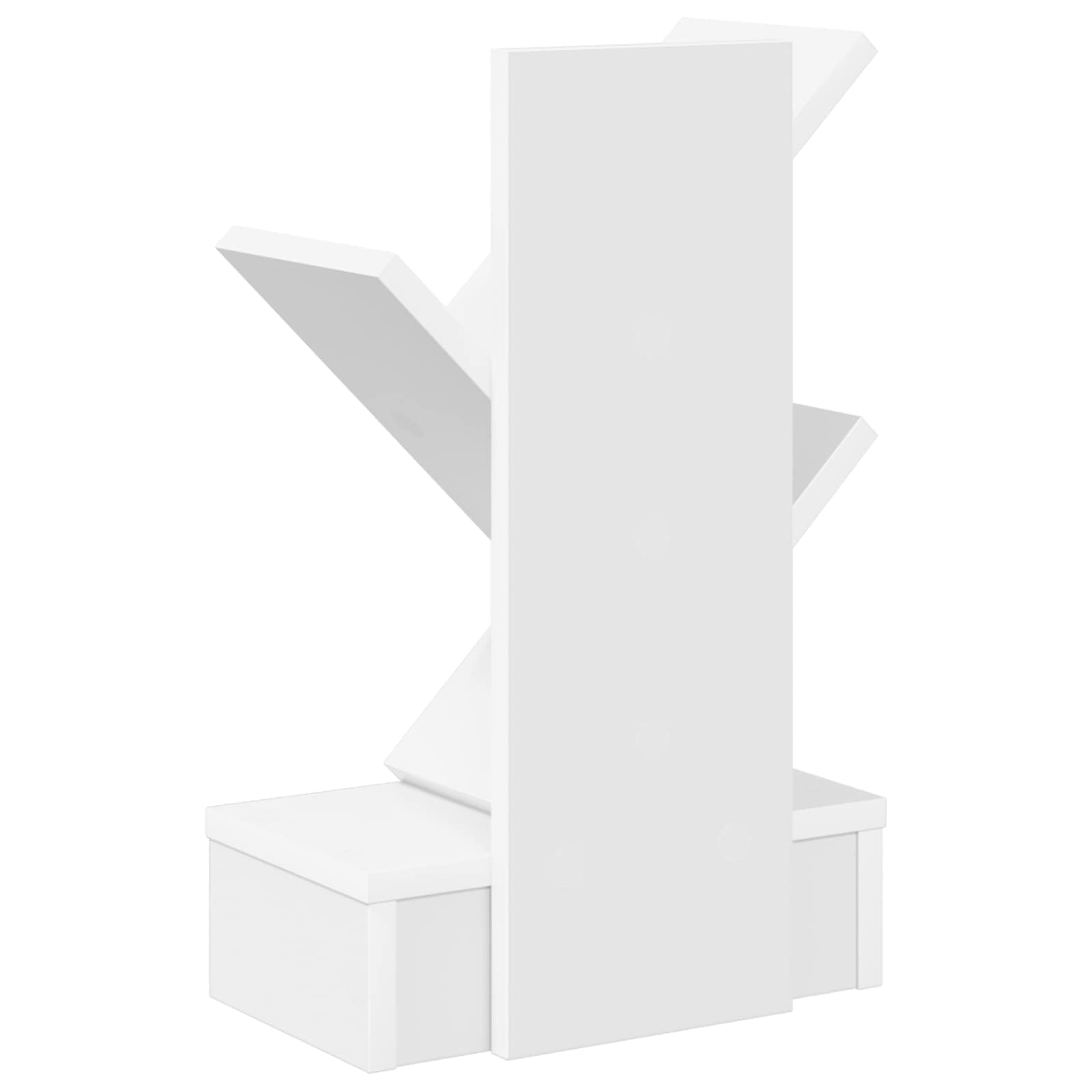 Libreria Albero Bianco Scaffale Portalibri Legno Ingegnerizzato | Organizzatore salvaspazio da scrivania per libri e piccoli oggetti, adatto per soggiorno, camera da letto e studio.