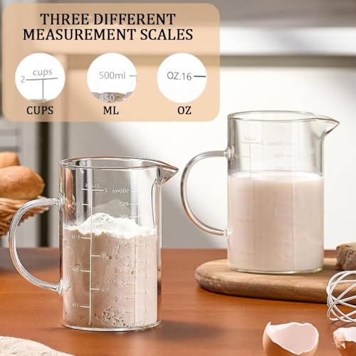 Vaso medidor de vidrio 500 ml con pico vertedor miniatura 6