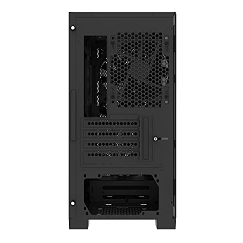 Image of Montech AIR 100 ARGB Micro-ATX Tower with Four ARGB Fans Pre Installed, Ultra-Minimalist Design, Fine Mesh Front Panel, High Airflow, Unique Side Swivel Tempered Glass, Black