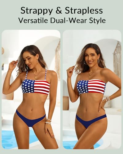 Image of Aqua Eve Women Strapless Bikini Top Only Bandeau Swim Top Tube Top Swimsuit