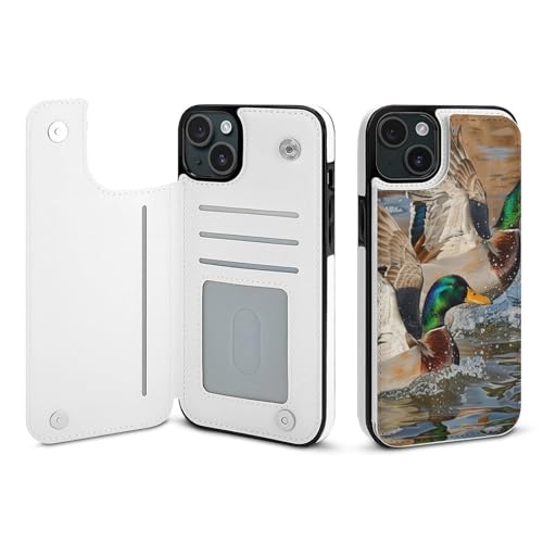 HKMNLEW iPhone 15 Plus�p�E�H���b�g�P�[�X�A�}�K���_�b�N�X�v�����g�t���b�vPU���U�[���C�ϏՌ��g�ѓd�b�P�[�X�J�o�[ �J�[�h�z���_�[�t��