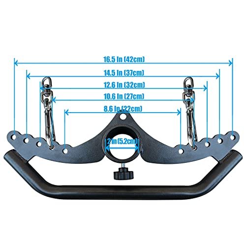 Image of Adjustable Lat Pull down Bar, Cable Machine Attachments for Gym, Home Gym Fitness T-bar Row Pulldown Attachments, Lat Pull Down Machine Wide Grip Neutral Grip Handle