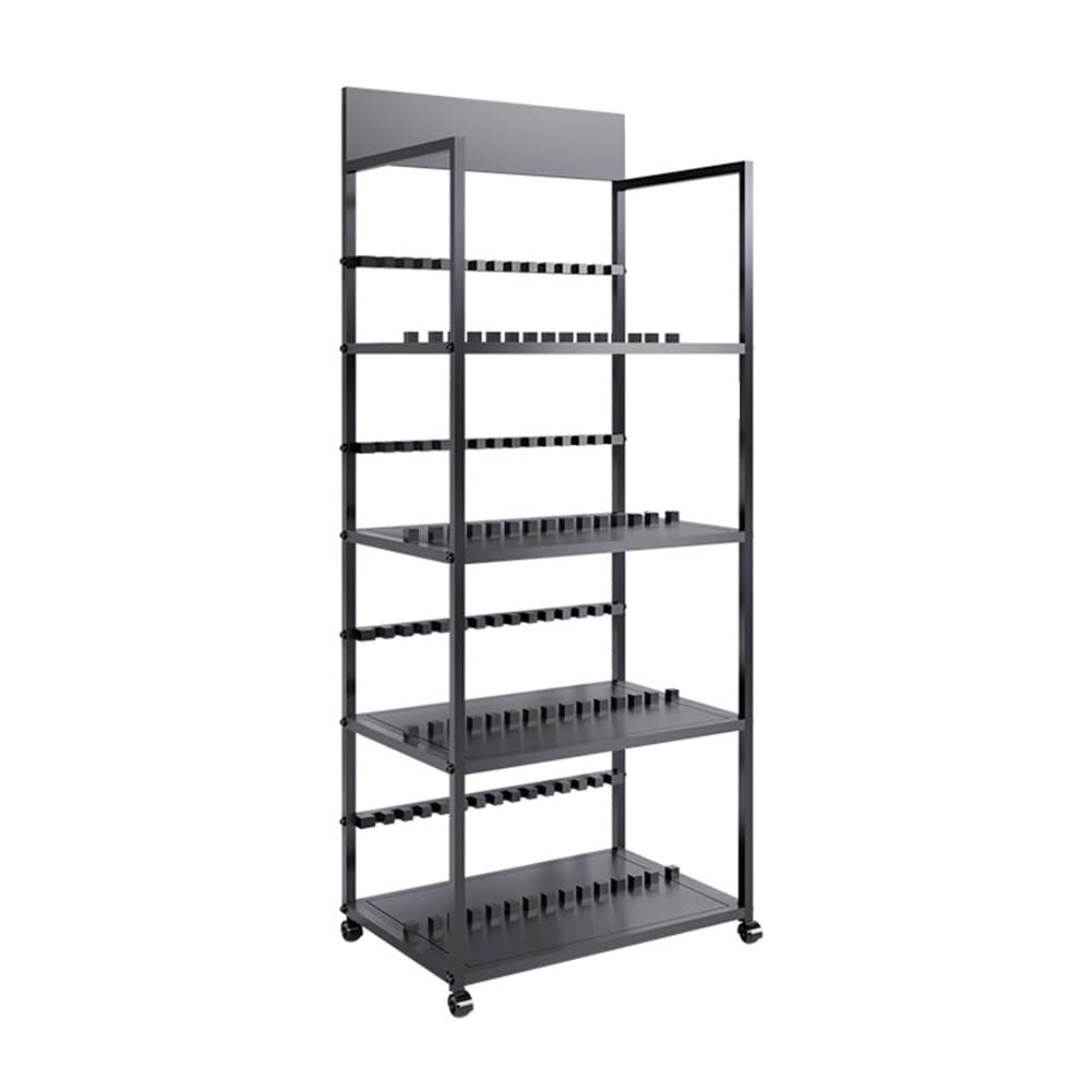 YNBSHGAA Ceramic Tile Display Rack with Wheels, Portable for Retail Exhibitions, Durable Holder Stand for Stores Studios,Black-40x35x155 cm