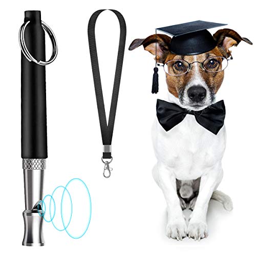 IGC Dog Whistle Adjustable Pitch Ultrasonic Training Tool, Dog Training Whistles That Makes Dogs Come to You Or Stop Barking, Silent Pet Whistle Training for Recall (Black1)