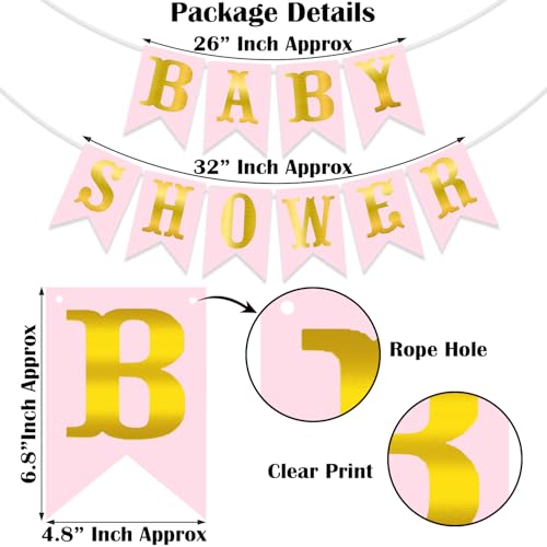 Image of Rozi Decoration Baby Shower Party Decoration Kit with Foil Balloons, Banner, Latex Balloons, Arch Tape, Girl Theme Backdrop Set Pack of 64
