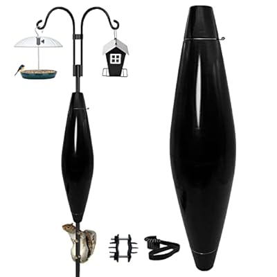 KRUOO Squirrel Baffle for Bird Feeders Pole Shepherds Hook,Large Size Length 25'',No Need to Take Down Pole Model Easy to Install,Wrap Around Poles Protect Bird Feeder