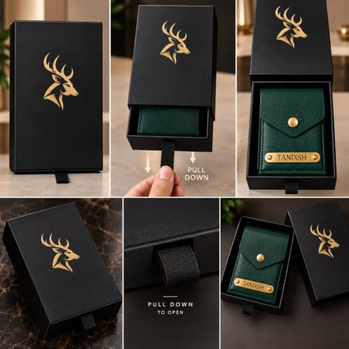 Image of Personalized Slim Wallet for Men, Card & Cash Holder (Green)