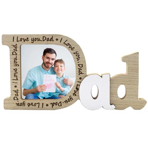 LIUYIDM Porta-fotos personalizado para pai 8,9 x 8,9 cm, presente dia do pai, quadro personalizado moldura para foto pai, moldura personalizada para pais, porta-fotos pai ideal para aniversários ou