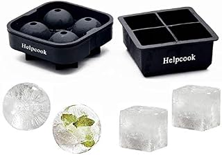 Helpcook Ice Cube Trays & Sphere Ice Mold Combo (set of 2), Ice