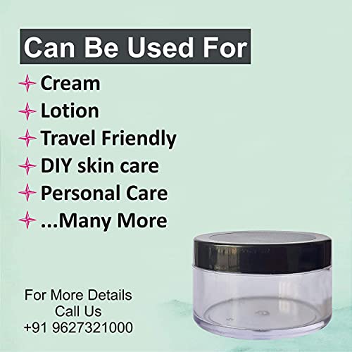 Image of Zenvista Meditech Cosmetics Shan Jars, 50 gm with Matte Finish Black Lids, for Lip Balms, DIY Skin Care - Pack of 3