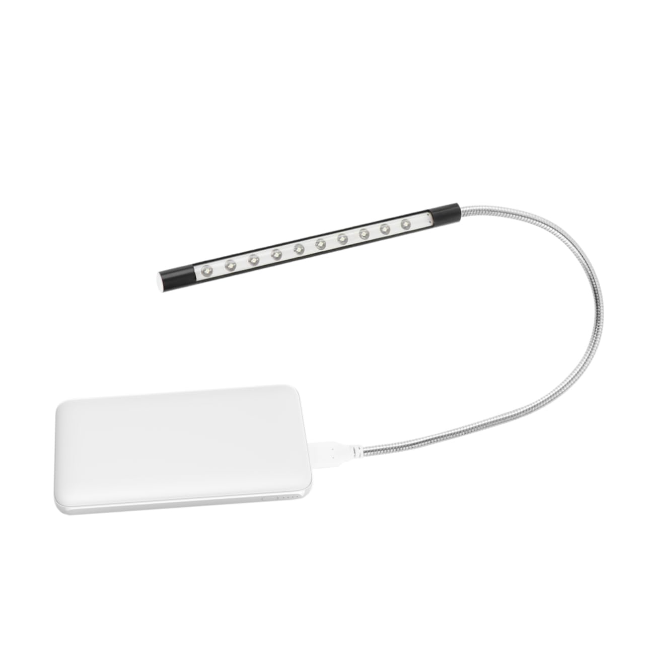 WOONEKY Lámpara de Noche LED USB Metálica con Luces Cuello Flexible Protección Portátil para Escritorio y Ordenador Portátil Color Negro