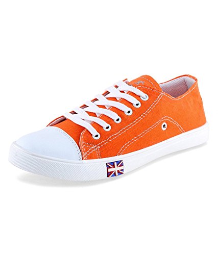 Orange canvas sneakers Clearance