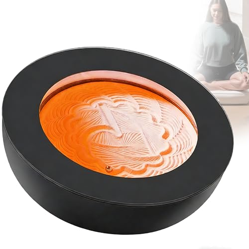 UIBAO Table de Sable Mobile Drift,Art Kinétique 3D avec 19 Motifs de Pleine Conscience,7 Couleurs Lumière,Contrôle App,Accessoires de Méditation Zen pour...