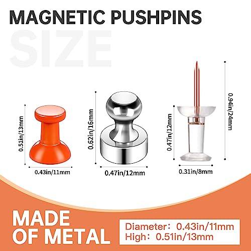12Pack Colorful Push Pin Magnets Metal Magnetic Push Pins Cute Refrigerator Magnets Cool Magnets For Whiteboard Fridge Classroom Office Kitchen School Decorative #TOP1