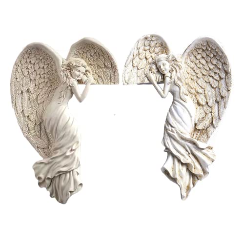 Estatua de ángel para marco de puerta con alas en forma de corazón miniatura 1