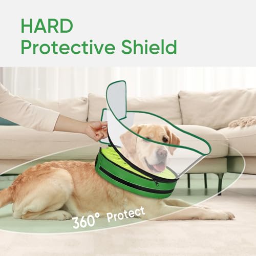 Image of Supet Sponge Dog Cone Collar Stop Licking After Surgery, Dog Donut Collar | Adjustable Dog Recovery Collar Alternative, Detachable Shield, Soft, Comfy Cone, Neck Pillow for Large Dogs