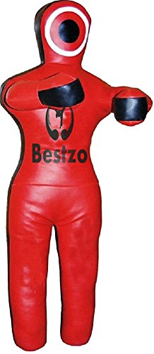 Bestzo MMA Martial Arts Brazilian Grappling Dummy Punching Bag-Standing Position Black/red Synthetic Leather- 48 inches