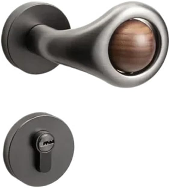Door Lock Indoor Silent Lock Rotating Door Handle Hardware(B Gray)