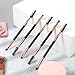 6 Pieces Dual-Ended Brow Brush, Eyebrow Brush, Angled Eye Brow and Spoolie Brushes, Shaping and Filling Eyebrows, Eyebrow Spoolie Brushes for Precise Brushing, Black and Gold