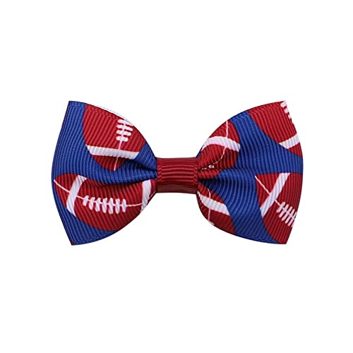 Football Hair Bow Clip Baby Girls Football Hair Barrettes Pin Football Bowknot Hairpin Bbg63 (Set-A) #TOP2