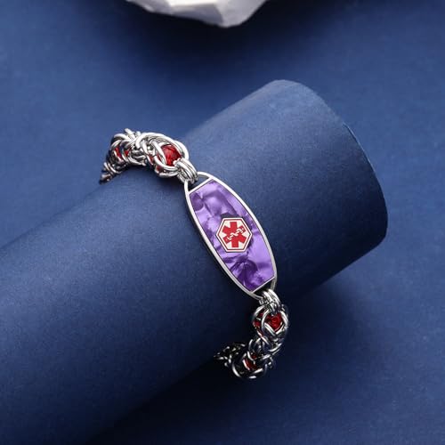 Medical Alert Bracelets for Women Men, Personalized Custom Medical ID Bracelets, Includes Emergency Medical Card3