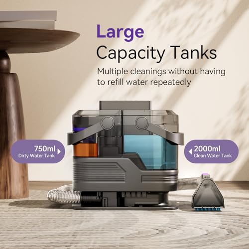 Beisty Steam Carpet Cleaner - Portable Spot Cleaner Machine with Steam & Hot Water, 20 KPa Powerful Suction, 5-in-1 Deep Cleaning for Upholstery, Sofa, Car Seats, Carpets & Pet Stains - Image 7