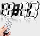 Aloom 3D LED Alarm Clock, Teen Wall Clock - Remote Control, Auto Brightness, Cool Lights and Black F