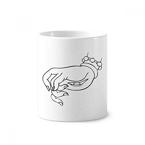 Cadeau bouddhisme porte-brosse à dents en céramique blanche tasse dessin main 350ml pour proche