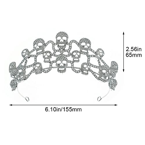 Calavera joyería de Halloween tiara cómoda que no daña el cabello 8