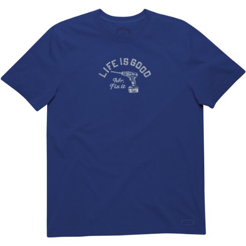 Life is good Men's Crusher Sketch Drill T-Shirt (Sapphire Blue)