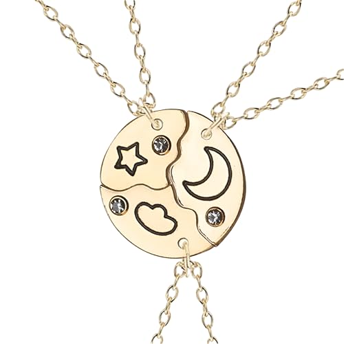 Girls Jewelry Collar de Pieza de Accesorios Piebra para Mujeres y Hombres, Sun Moon Cloud Star Collar Colgante Coste Necklace