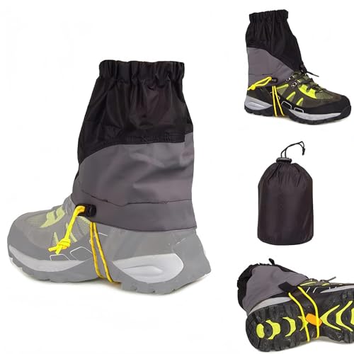 CHEVVY Par de Unisex Trail Gaiters 20CM Senderismo Escalada Botas de Nieve Polainas Impermeable Tobillo Gaiters Outdoor Snow Senderismo Escalada - Negro