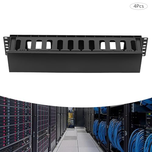 Kit 4 piezas organizador de cables para rack de servidor con 12 ranuras - 19.1" x 3" x 3.4" miniatura 6