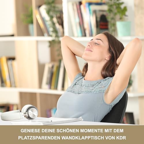 8. Bild von KDR Wandklapptisch 80x40 cm Weiß – Klappbarer Tisch zur Wandmontage – als Esstisch, Schreibtisch, Küchentisch oder Arbeitsplatz – Platzsparend & vielseitig einsetzbar
