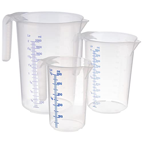 APS Measuring Cup 1 Litre, Diameter 12 x Height: 16.5 cm, Plastic Cup with Embossed Measuring Scale on the Outside - Image 2