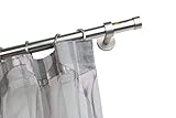 soporte barra cortina 28mm diseño italiano InCasa Barra para Cortina, 28 mm de diámetro, 400 cm. de Longitud, en Acero cepilado – Completo