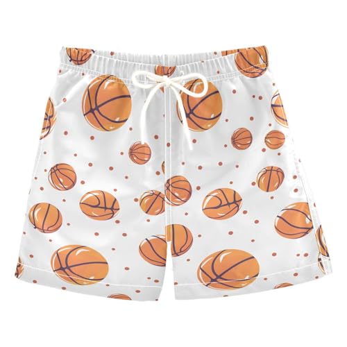 senya Basketball Pattern Boys Swim Trunks Toddler Shorts Swimwear Boardshorts