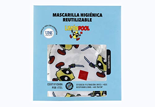 Wiederverwendbare Maske für Erwachsene, mit UNE-0065 Logo Limone, für Erwachsene