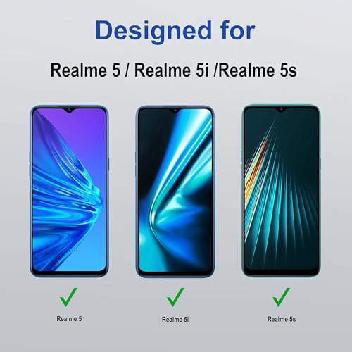 Image of ZAP CASE HD Plus Tempered Glass Screen Protector Compatible For Realme 5 (Black) Edge To Edge Coverage With Easy Installation Kit
