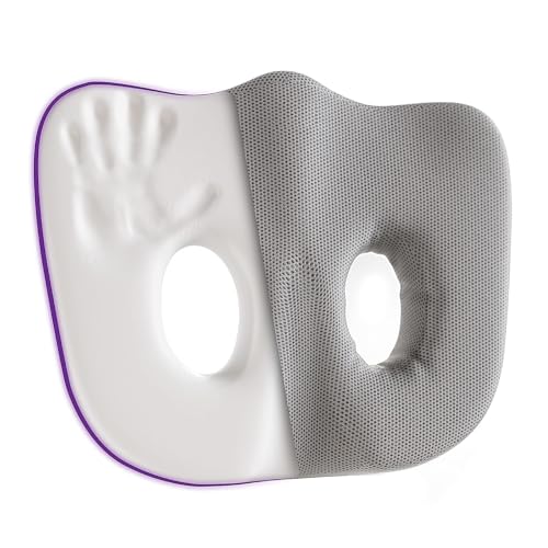 Image of Memory Foam Car Seat Back Support, Orthopedic Lumbar Back Rest for Back Pain Relief, Back Support Pillow for Office ChairCarBack Support Pillow,-Seat Cushion (Grey, CROCXY SEAT for Chair)