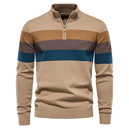 Men Half Zip Knitted Pullover Sweater Mens Stand Collar Casual Sweaters Male Autumn Winter Bussiness Top Clothing3