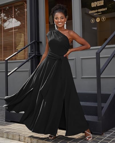 Voghtic Elegant Dresses for Women Formal One Shoulder A-Line Evening Gowns Party Cocktail Dress3