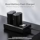 K&F CONCEPT NP-W235 mit LED-Anzeige Dual Slot Ladegerät, Micro USB und Type-C Dual Port Kompatibel mit Fujifilm X-T5, X-T4, GFX 100S, X-H2S, GFX 50S II, VG-XT4 USB Datenkabel Akku-Ladegerät