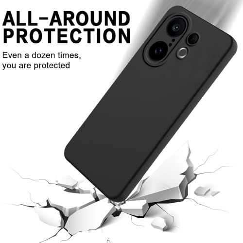 Image of Back Cover for Vivo X200 FE 5G | Full Camera Protection | Premium Liquid Silicon Case | Flexible Bumper Case for Vivo X200 FE 5G (Black)