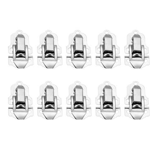 Image of dophee 10Pcs Stainless Steel Padlock Hasp, Mini Decorative Hasps Buckles with Screws for Wooden Box Jewelry Box Wine Gift Case Chest Toolbox, 54x29mm /2.13 inchx1.14 inch
