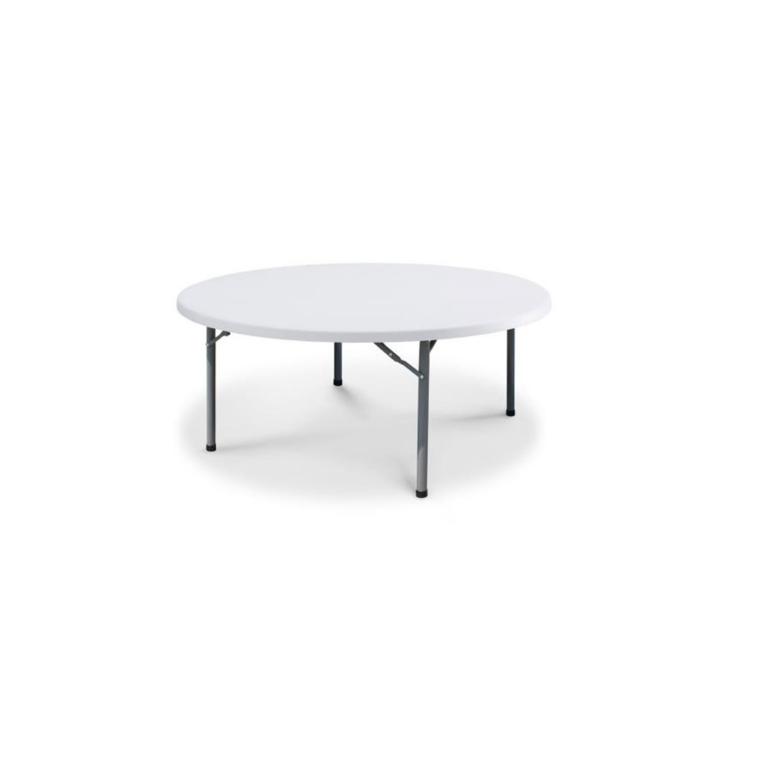 GrecoShop Tavolo con struttura Pieghevole Rotondo 180cm in Plastica HDPE – Tavolino da Giardino, Banco Pieghevole Portatile, Struttura Robusta per Catering, Eventi, Campeggio e Uso Interno/Esterno