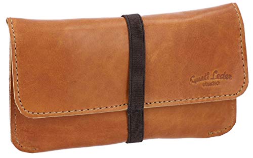 Preisvergleich Produktbild Gusti Leder 'Farro' Tabaktasche Drehertasche Tabakbeutel Feinschnittbeutel Braun Leder
