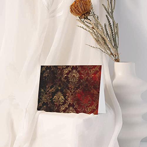 Qqlady Golden Damask Greeting Cards With Envelopes Blank Birthday Card Mother's Day Card Wedding Thank You Cards Baby Shower Thank You Notes - Cute Blank Notecards - All Occasion Greeting Cards #TOP6