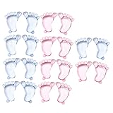 POPETPOP Lot de 20 Mini Pieds Transparents en Acrylique Bleu Et Rose, Décoration De Fête...