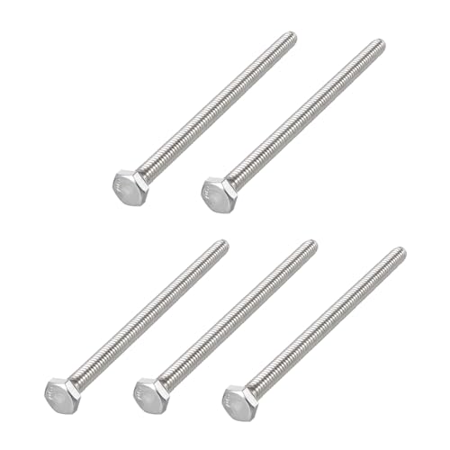 Image of METALLIXITY Hex Head Bolts (1 /4-20 x 4-1 /2 inch) 5Pcs, 304 Stainless Steel 18-8, Fully Threaded, External Hex Drive, Plain Finish, Hex Head Screw Bolt, Silver